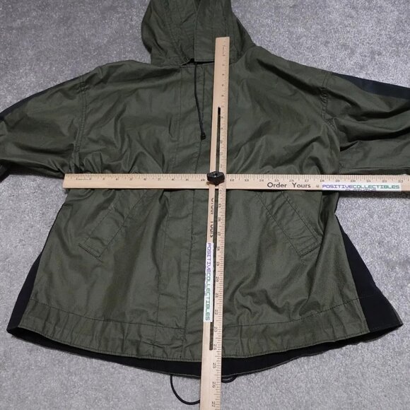 J Crew Military Rain Jacket Womens Small Hooded Water Resistant Olive B7871 - Picture 2 of 9